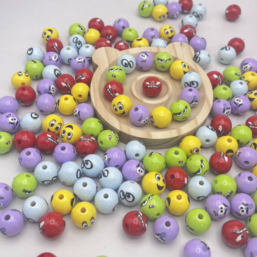 Wholesale Cartoon Expression Acrylic Beads